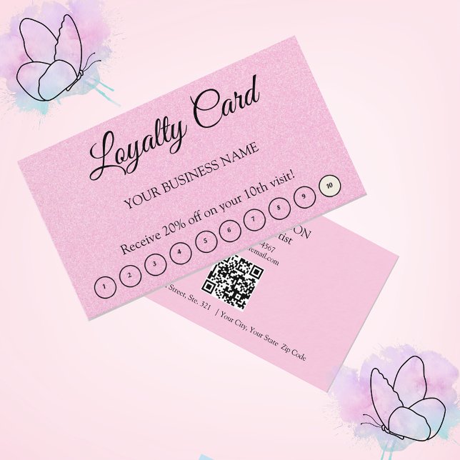 Simple QR Code Client Appreciation Pink Loyalty Business Card (Creator Uploaded)