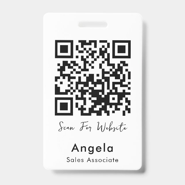 Simple qr code ID badge (Front)