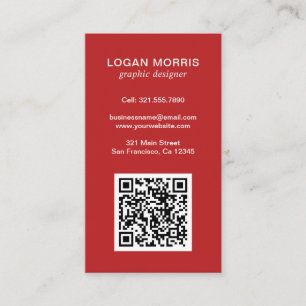 Simple QR Code Modern Business Card
