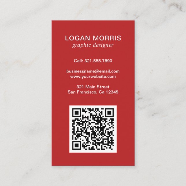 Simple QR Code Modern Business Card (Front)