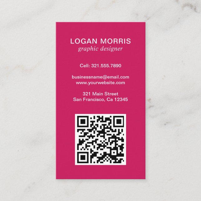 Simple QR Code Modern Business Card (Front)