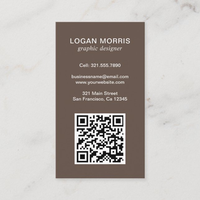 Simple QR Code Modern Business Card (Front)