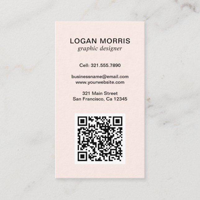 Simple QR Code Modern Business Card (Front)