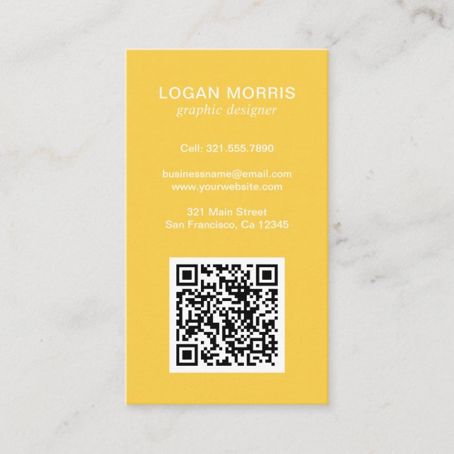 Simple QR Code Modern Business Card (Front)