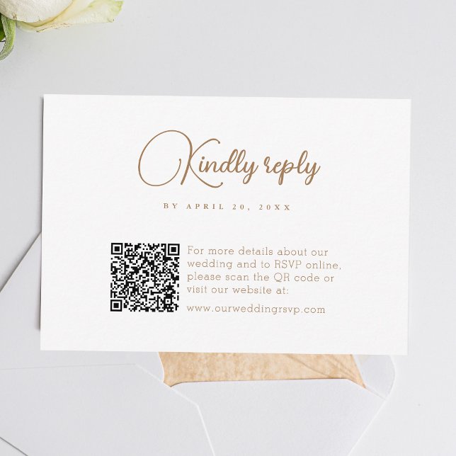 Simple QR Code Modern Wedding RSVP Card (Simplify wedding RSVPs with our QR code feature, ensuring easy and hassle-free responses.)