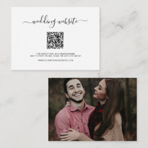 Simple QR Code Photo Modern Wedding Enclosure Card
