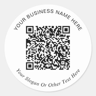 Simple QR Code Promotional Classic Round Sticker