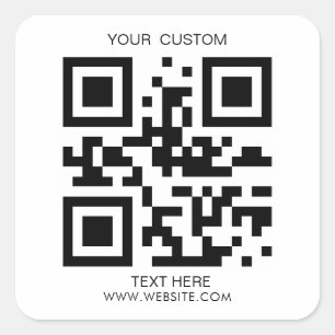 Simple QR Small Business Custom QR Code Square Sticker