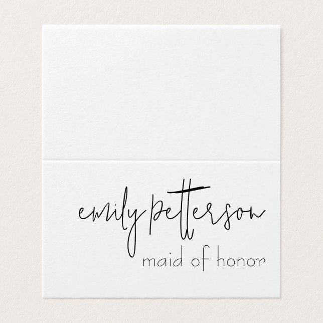 Simple Quaint Place Cards (Outside Unfolded)