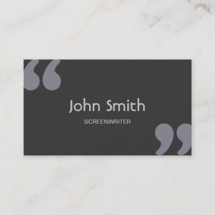 Simple Quotation Marks Screenwriter Business Card