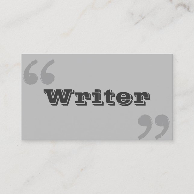 Simple Quote Marks Writer/Author Business Card (Front)