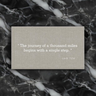 Simple Quote on Linen Authors, Writers Business Card