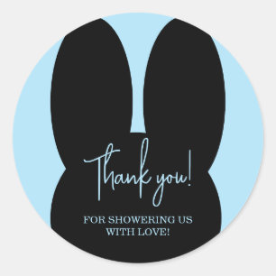 Simple Rabbit baby shower thank you Classic Round Sticker