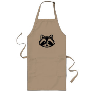 Simple Racoon Design Long Apron