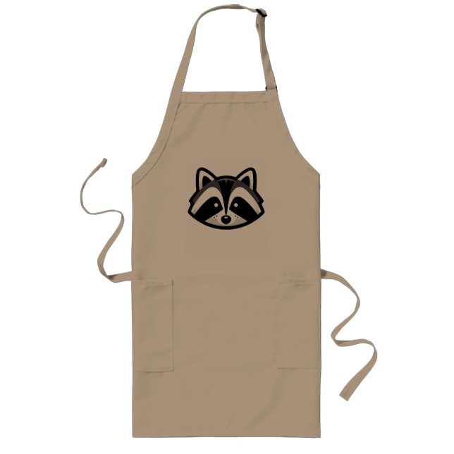 Simple Racoon Design Long Apron (Front)