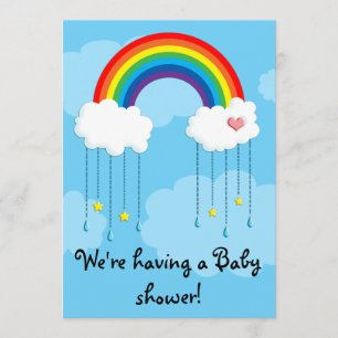 Simple rainbow baby shower invitation