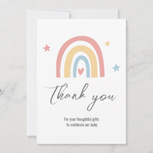 Simple Rainbow Baby shower Thank You Card