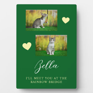 Simple Rainbow Bridge Cat Memorial Plaque