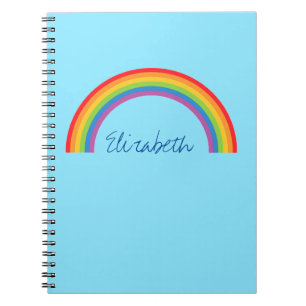 Simple Rainbow Personalised Notebook