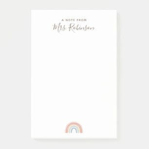 Simple Rainbow Teacher Appreciation Post-it Notes