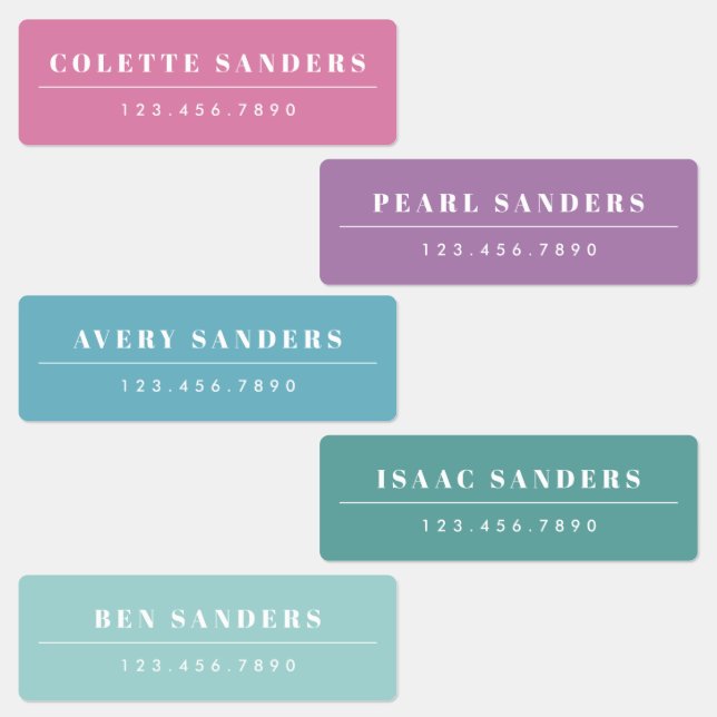 Simple Rainbow Waterproof Name (Group)