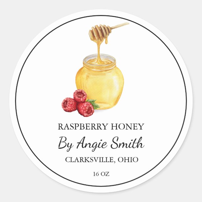 Simple Raspberry Infused Honey Label (Front)
