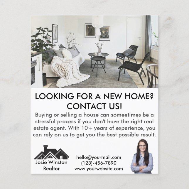 Simple Real Estate Agent Marketing Photo  Flyer (Front)
