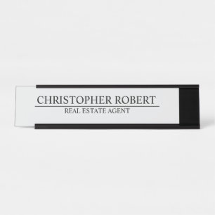Simple Real Estate Desk Name Plate