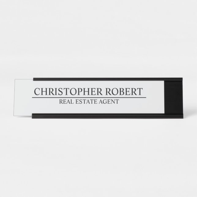 Simple Real Estate Desk Name Plate (Front)