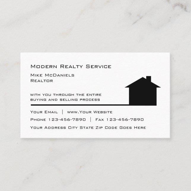 Simple Real Estate Theme Business Card (Front)