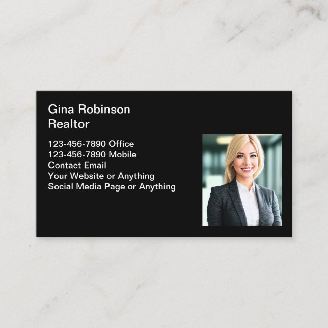 Simple Realtor Photo Business Cards New (Front)