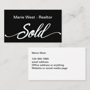 Simple Realtor Sold Theme Business Cards