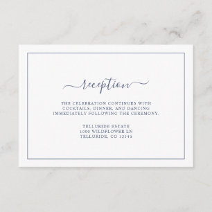 Simple Reception Wedding Enclosure Card