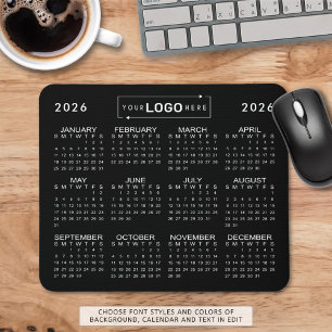 Simple Rectangle Logo 2026 Calendar Custom Colours Mouse Pad