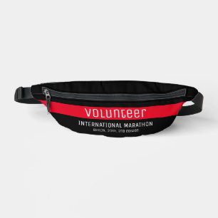 Simple Red And Black Volunteer Help Promotional  Bum Bags