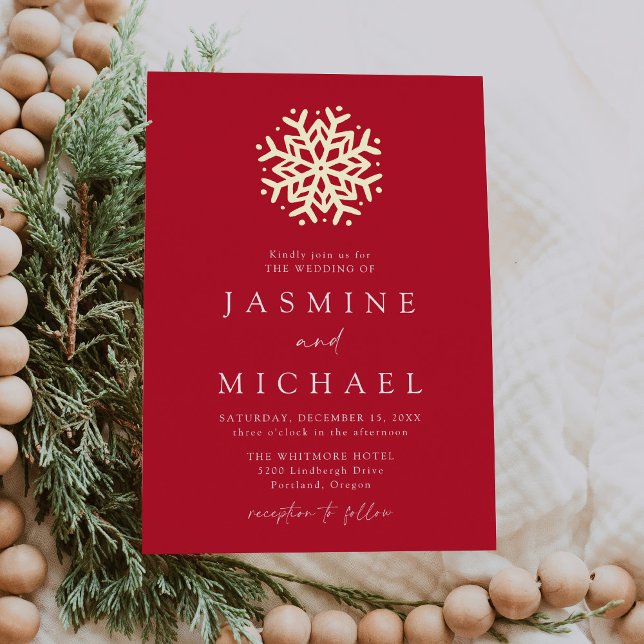 Simple Red and Gold Snowflake Wedding (Creator Uploaded)