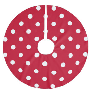 Simple Red And White Polka Dot Brushed Polyester Tree Skirt