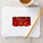 Simple Red Baubles Snowy Christmas Address Label<br><div class="desc">Perfect for the holidays, these Simple Red Baubles Snowy Christmas Address Labels make every card and envelope extra festive. Each label features a charming, snowy Christmas scene with a vibrant red bauble, expertly designed by Mylini Design. Handcrafted with love, these labels are a striking alignment of style and functionality. They...</div>