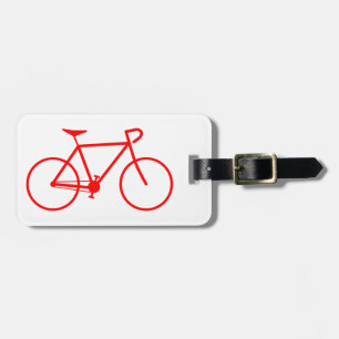 Simple Red Bicycle Silhouette Luggage Tag
