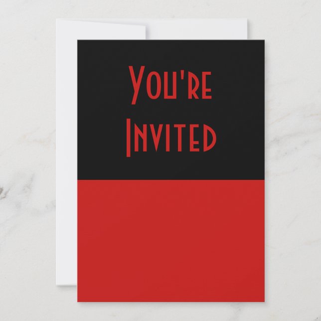 simple red black invitation (Front)