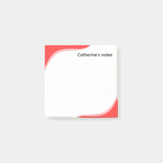 Simple red & black waves customisable post-it notes