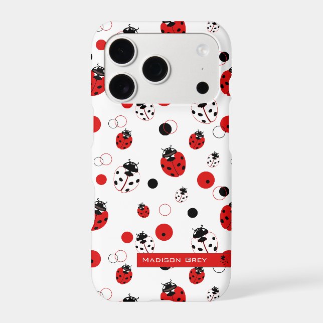 Simple Red, Black & White Ladybug Pattern (Back)