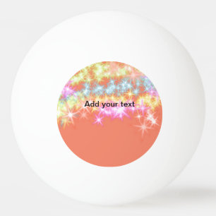 Simple red blue green sparkle stars add your text ping pong ball