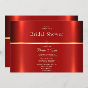 Simple Red Bridal Shower Invitation