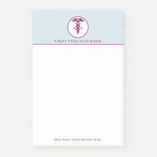 Simple Red Caduceus Nurse Medical Symbol Post-it Notes