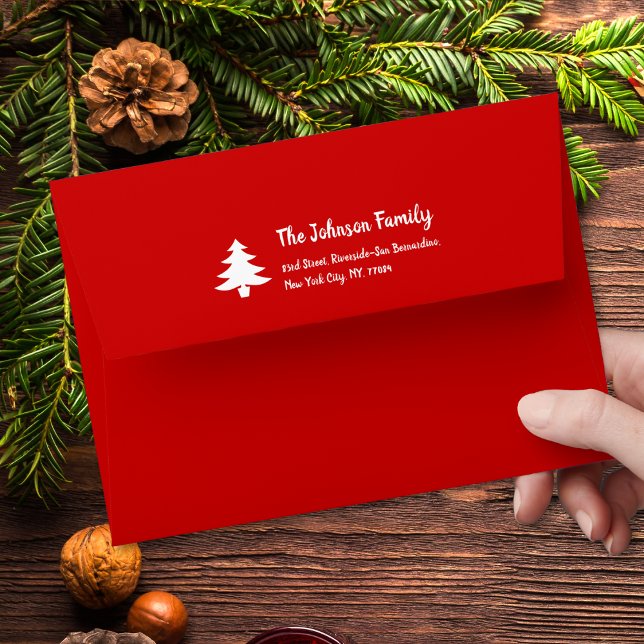 Simple Red Christmas Party Family Holiday Mailing Envelope (Simple Red Christmas Party Family Holiday Mailing Envelope)