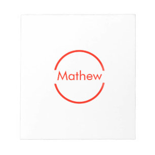 simple red circle add your name letter text notepad