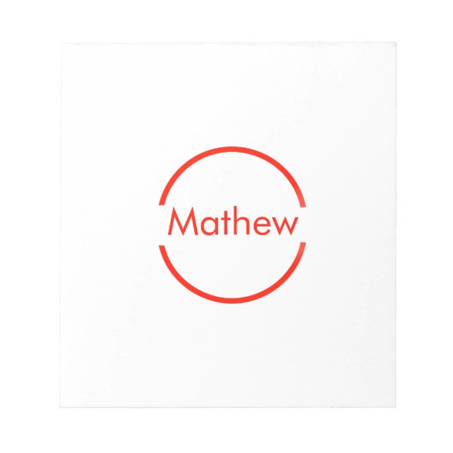 simple red circle add your name letter text notepad (Front)