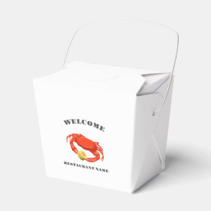 Simple Red crab corn seafood Restaurant logo name Favour Box