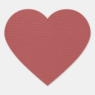 Simple Red Faux Leather Look Monogram Heart Sticker